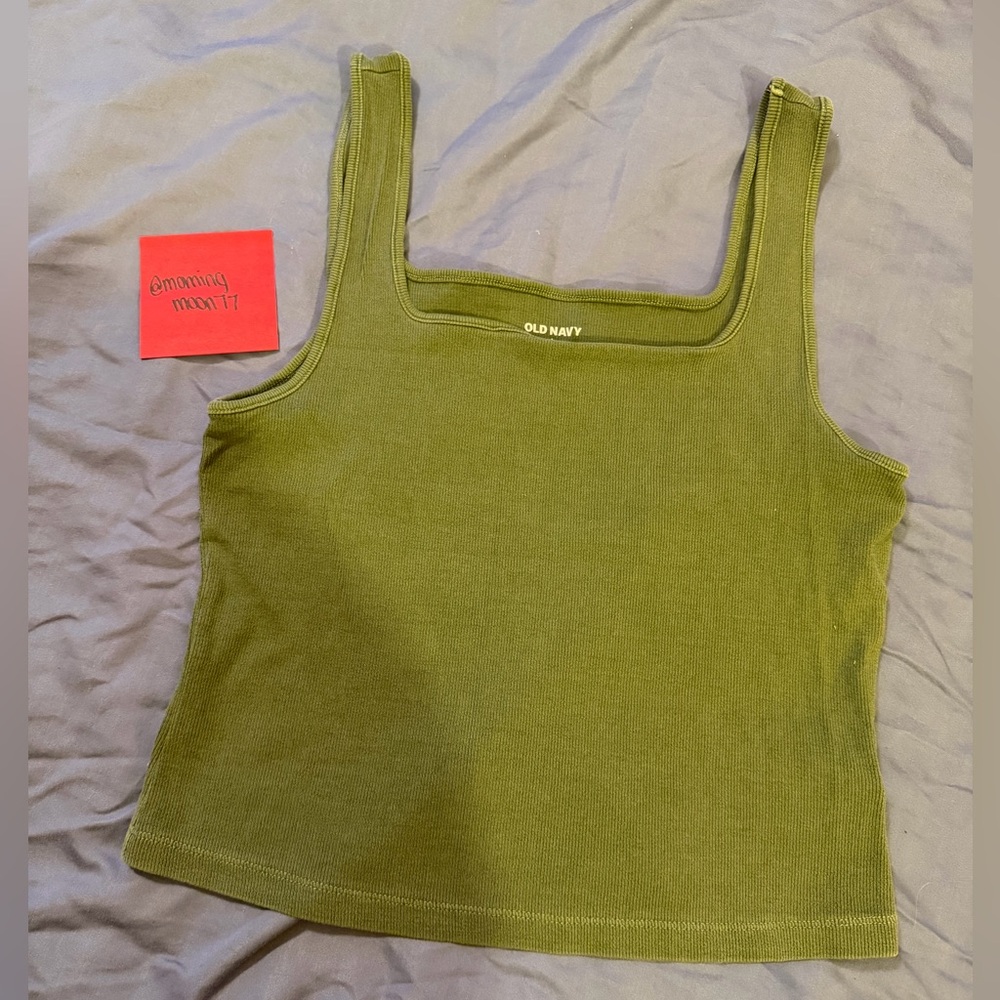 Old Navy Olive Ribbed Square-Neck Tank